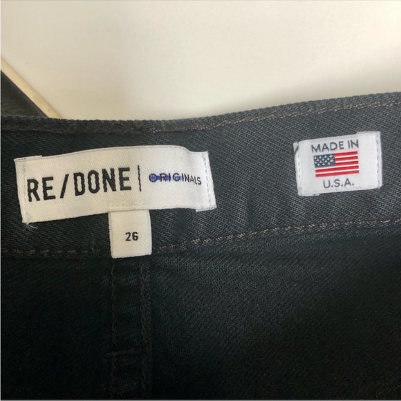 RE/DONE Originals Ultra High Rise Skinny Black size 26 button fly stretchy - Picture 10 of 12